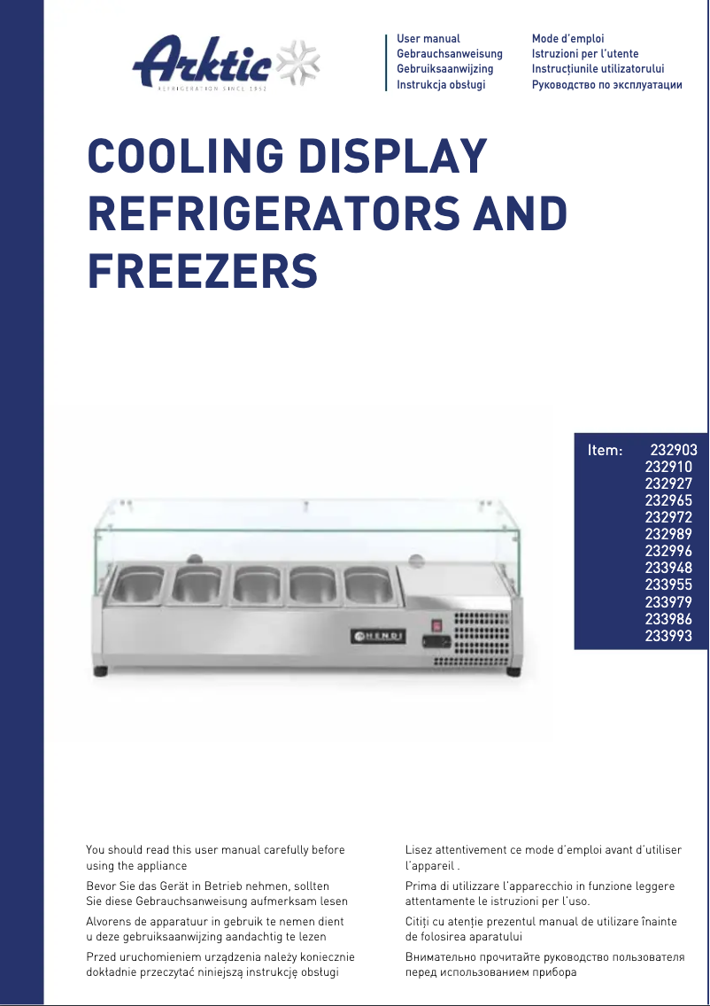 Page 1 de la notice Manuel utilisateur Arktic 233993