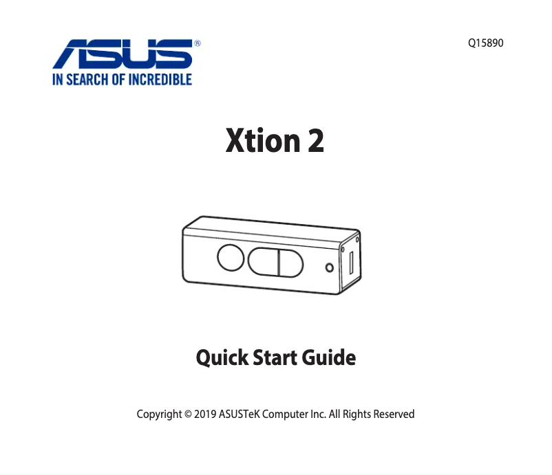 Page n°1 - Manuel utilisateur Asus Xtion 2
