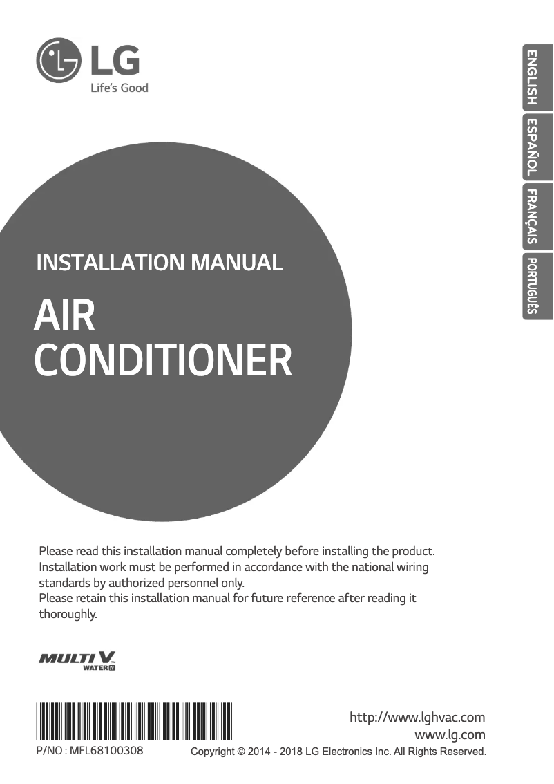Page n°1 - Manuel utilisateur LG ARWN121BAS4