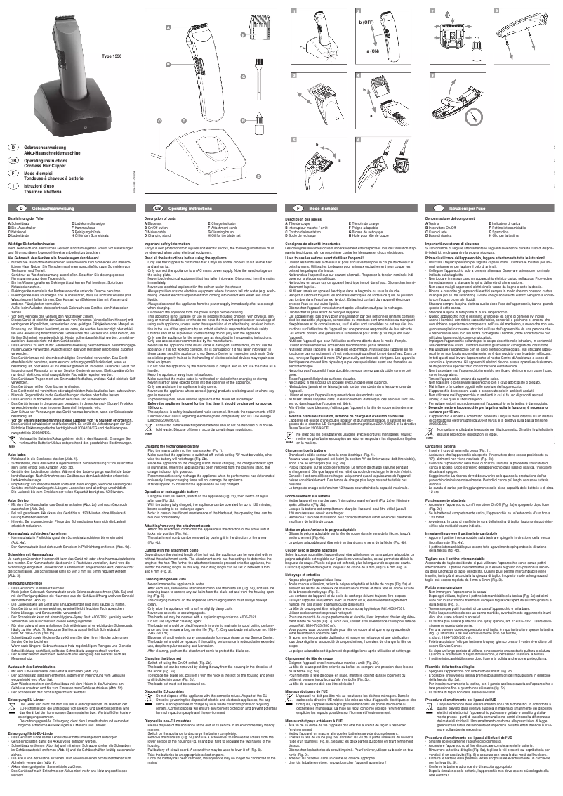 Page 1 de la notice Manuel utilisateur Moser 1556