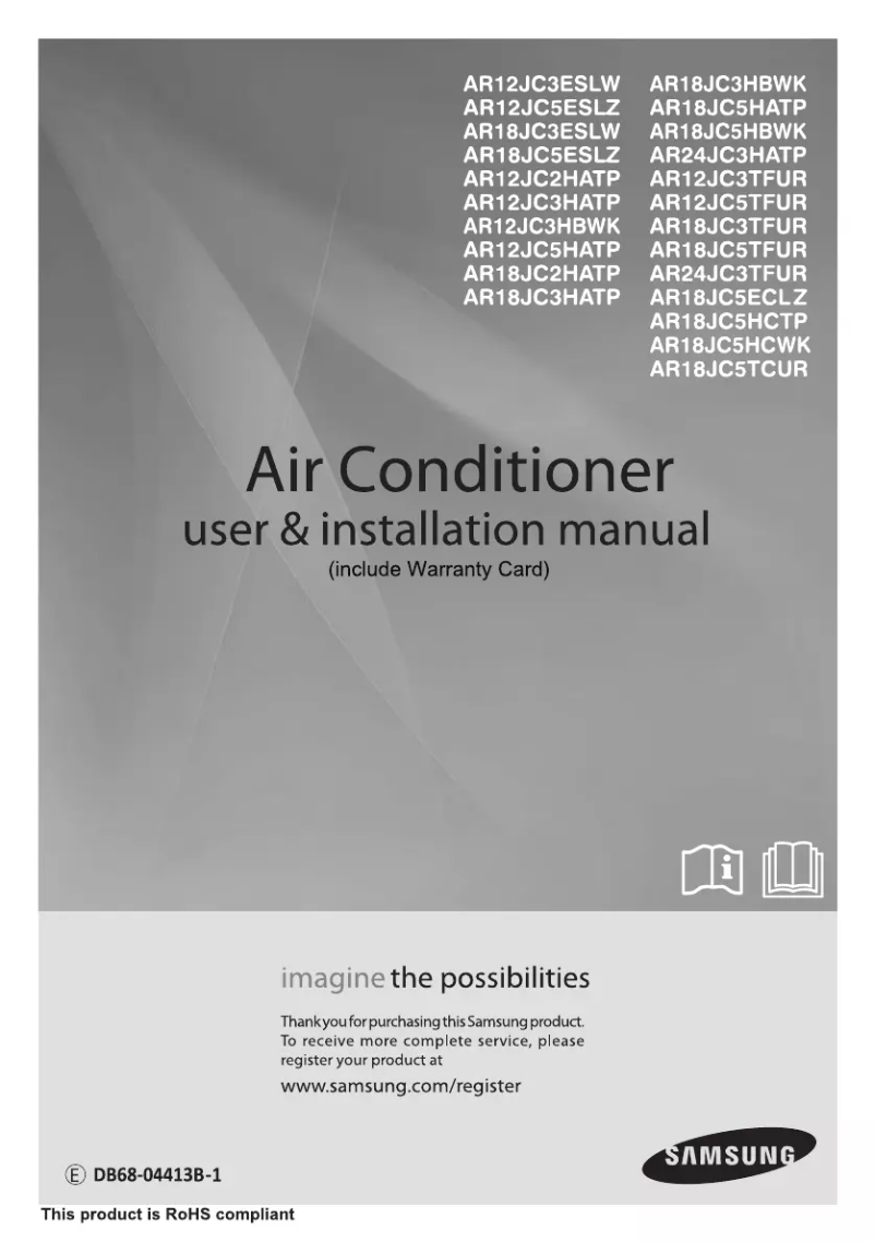 Page 1 de la notice Manuel utilisateur Samsung AR12JC3ESLWN