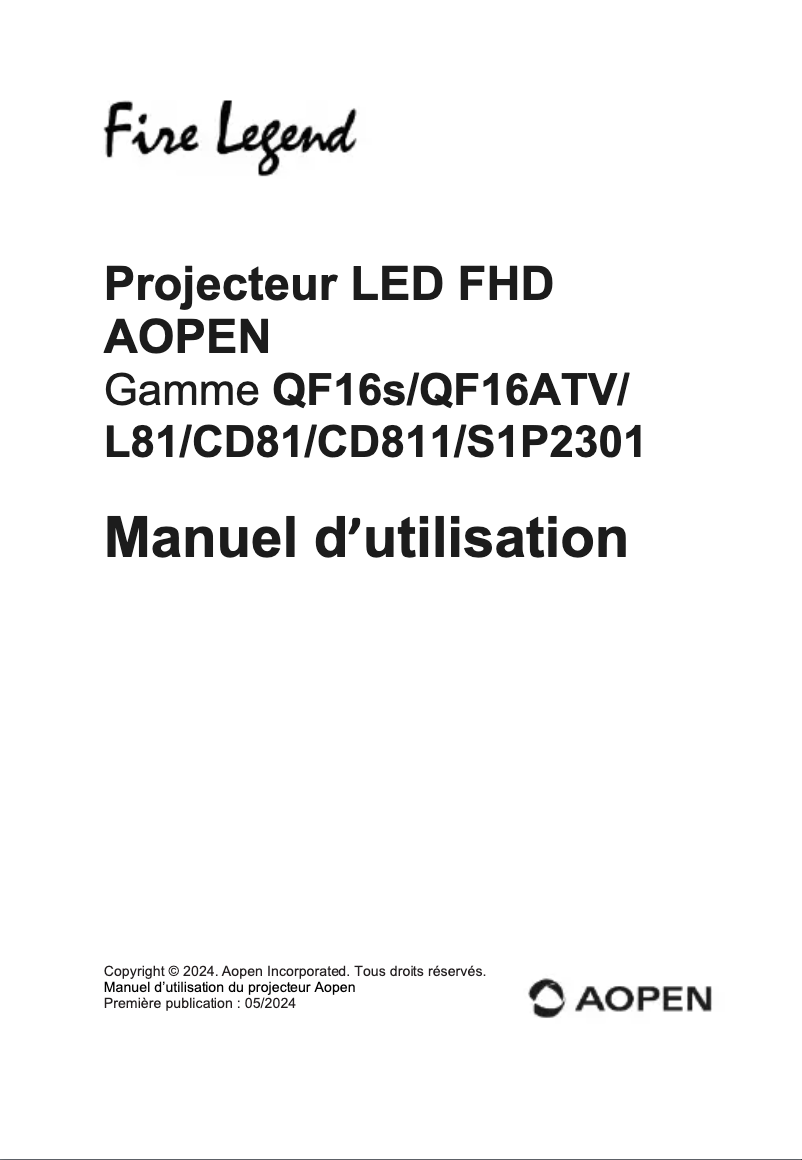 Page n°1 - Manuel utilisateur Aopen QF16ATV