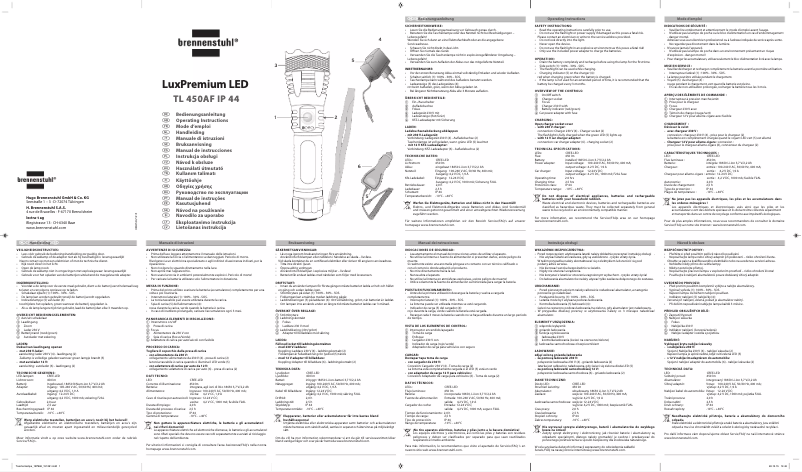 Image de la première page du manuel de l'appareil LuxPremium LED TL 450AF IP 44