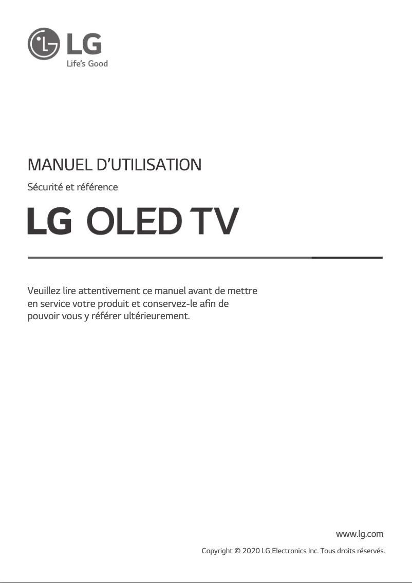 Page 1 de la notice Manuel utilisateur LG OLED77GX9LA