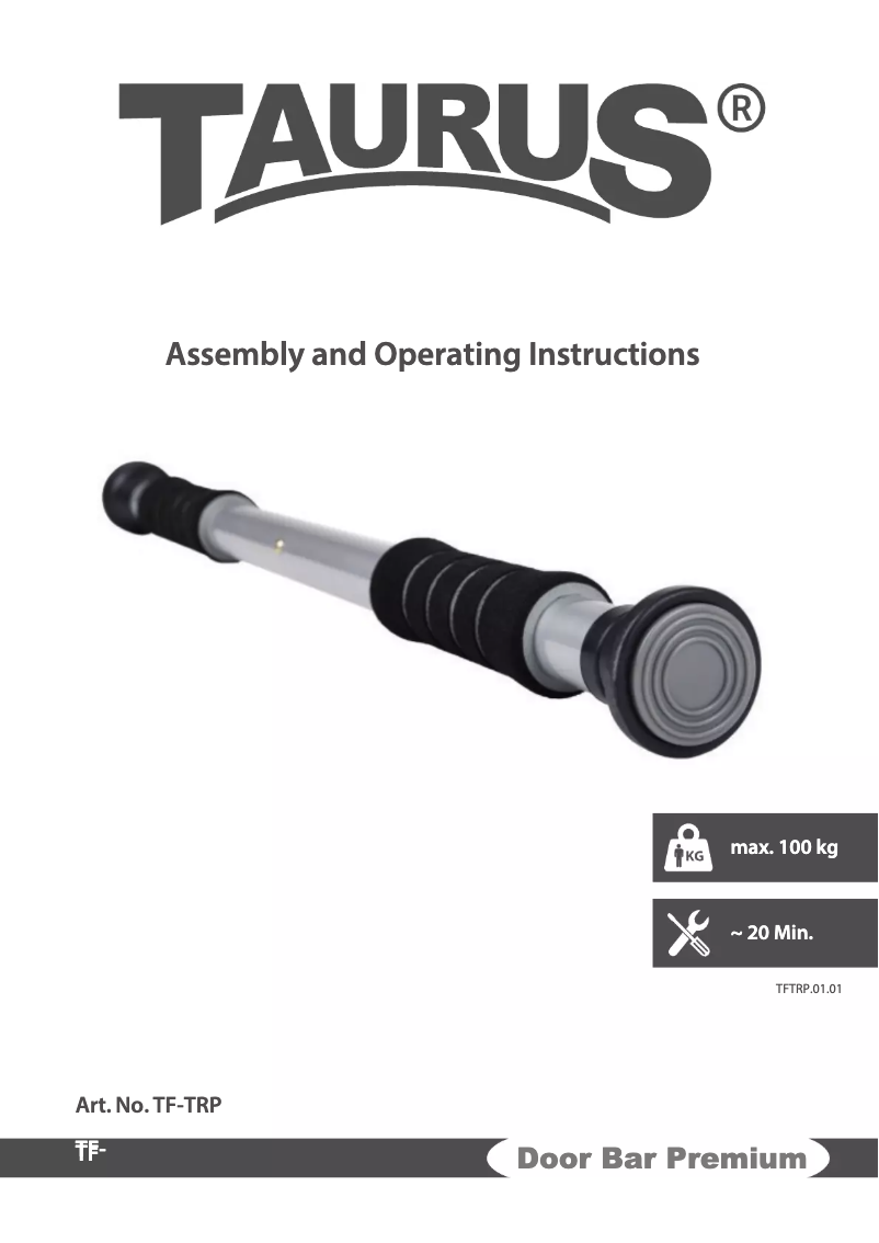 Page n°1 - Manuel utilisateur Taurus Door Bar Premium