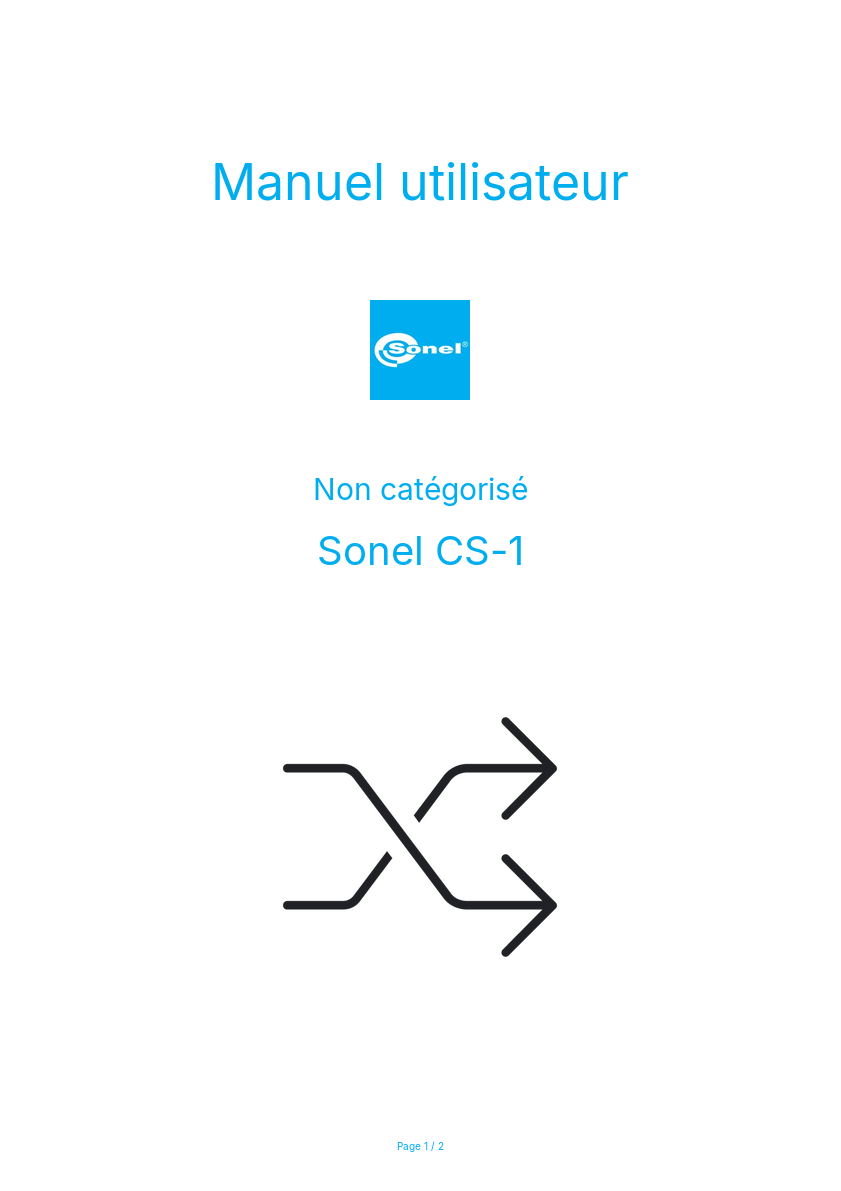 Page n°1 - Manuel utilisateur Sonel CS-1