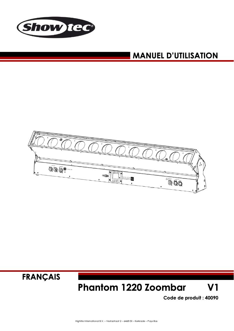 Page 1 de la notice Manuel utilisateur Showtec Phantom 1220 Zoombar