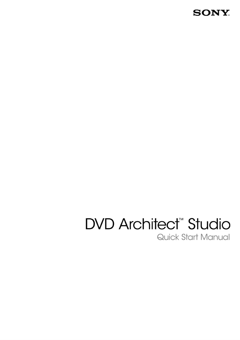 Page 1 de la notice Manuel utilisateur Sony DVD Architect Studio 5