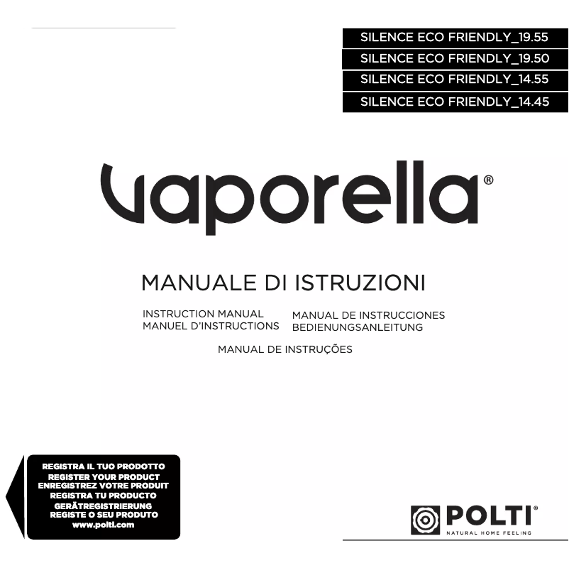 Page 1 de la notice Manuel utilisateur Polti Vaporella Silence ECO Friendly 14.55