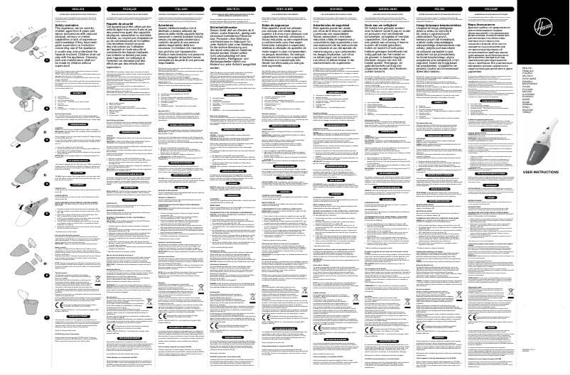 Page 1 de la notice Manuel utilisateur Hoover JIVE LITHIUM HJ36DLB 011