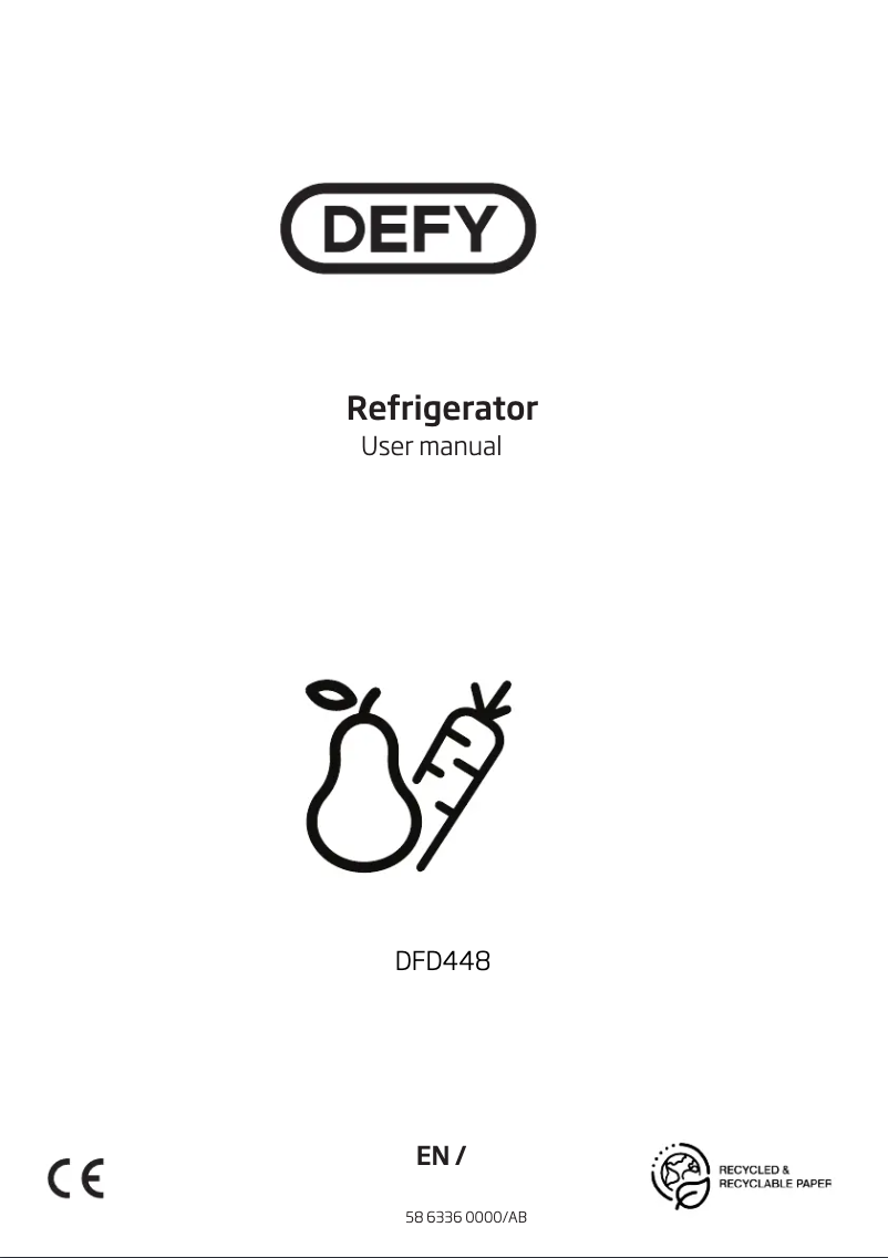 Page 1 de la notice Manuel utilisateur Defy DFD448
