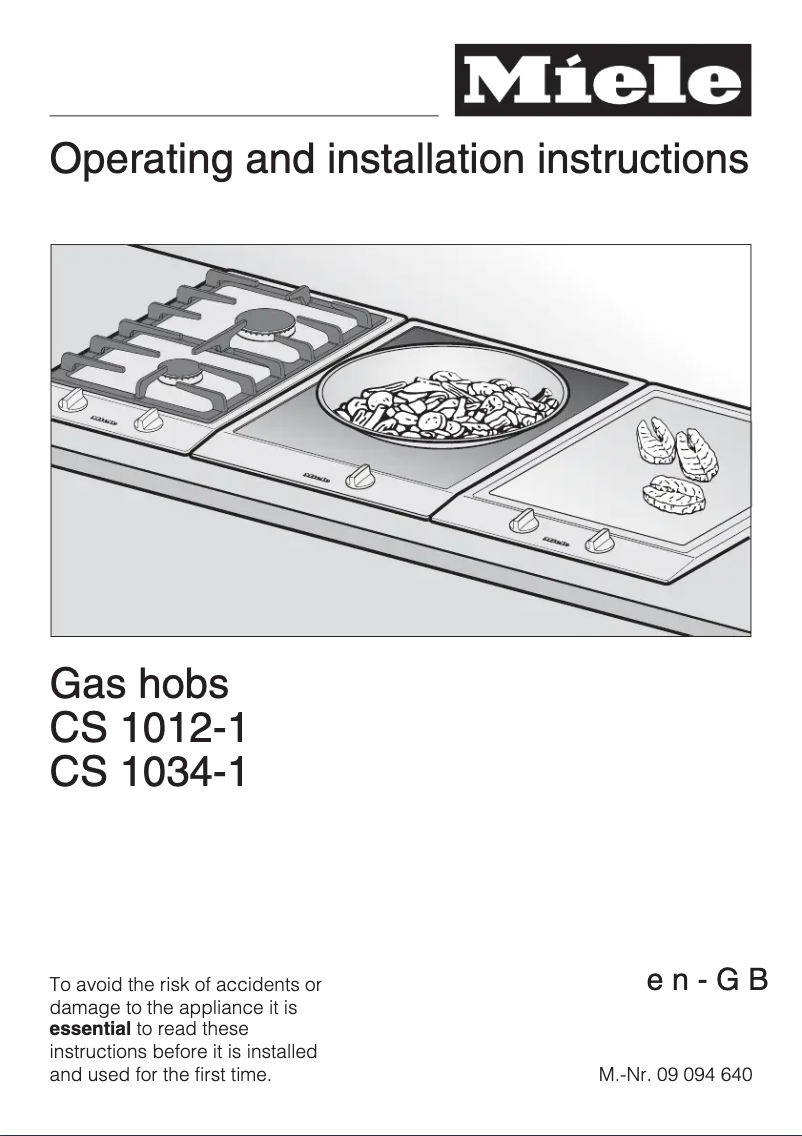 Page n°1 - Mode d'emploi Miele CS 1012-1 G