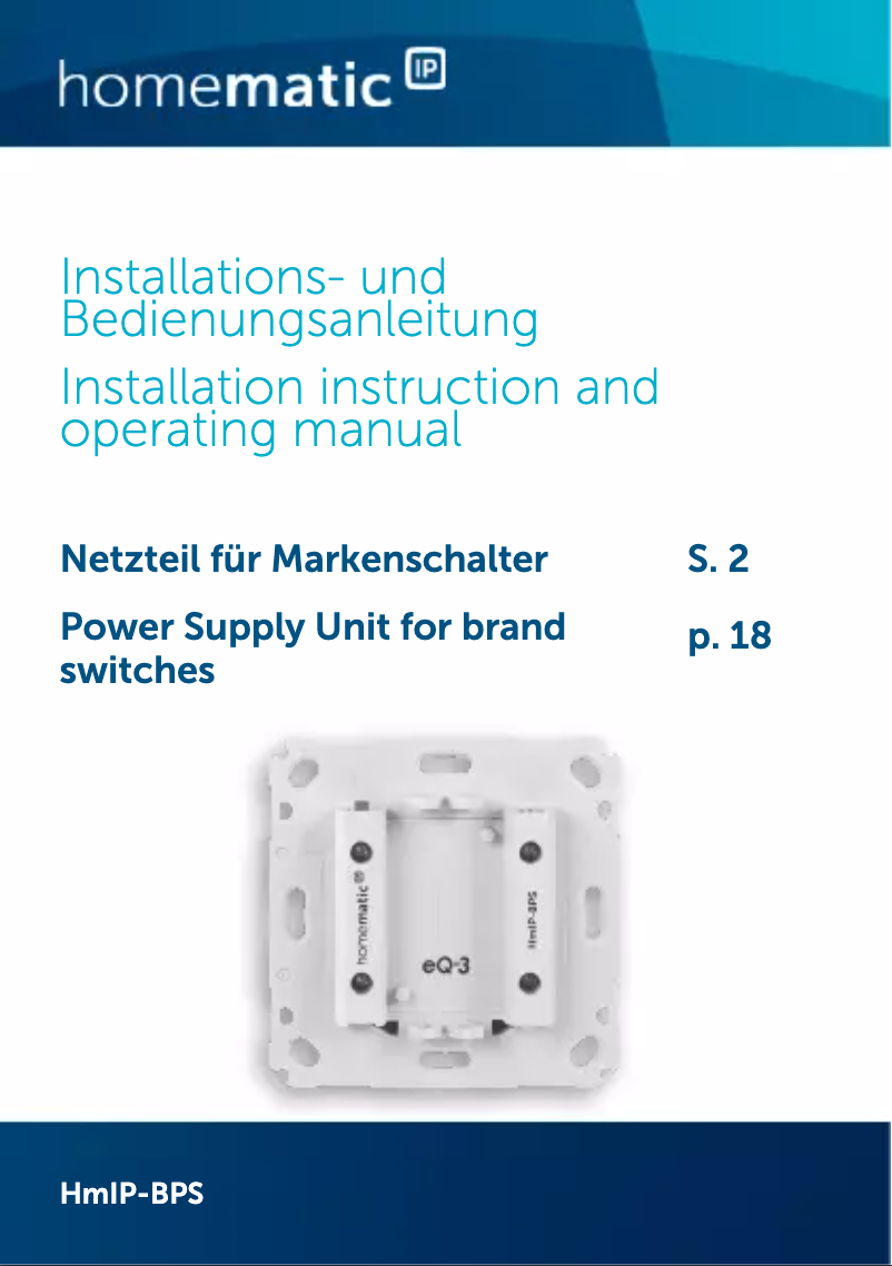 Página 1 del manual Manual de instrucciones Homematic IP HmIP-BPS