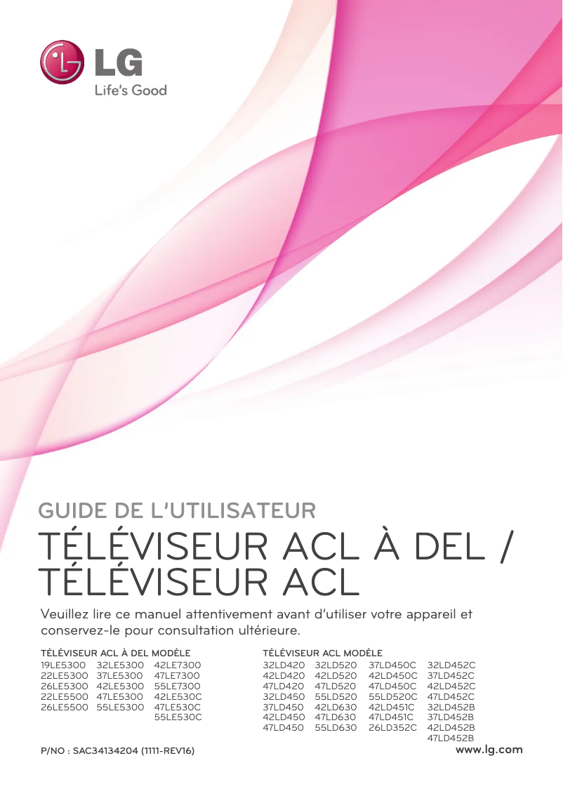 Page n°1 - Manuel utilisateur LG 42LD452B