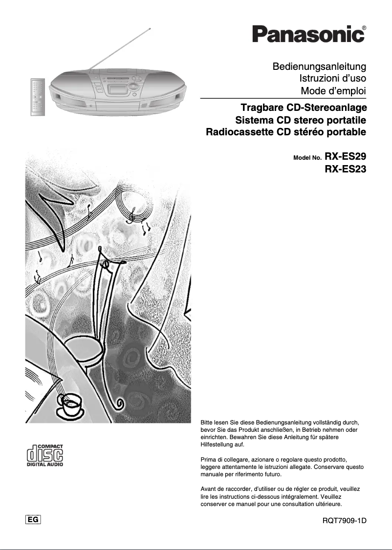 Page 1 de la notice Manuel utilisateur Panasonic RX-ES23