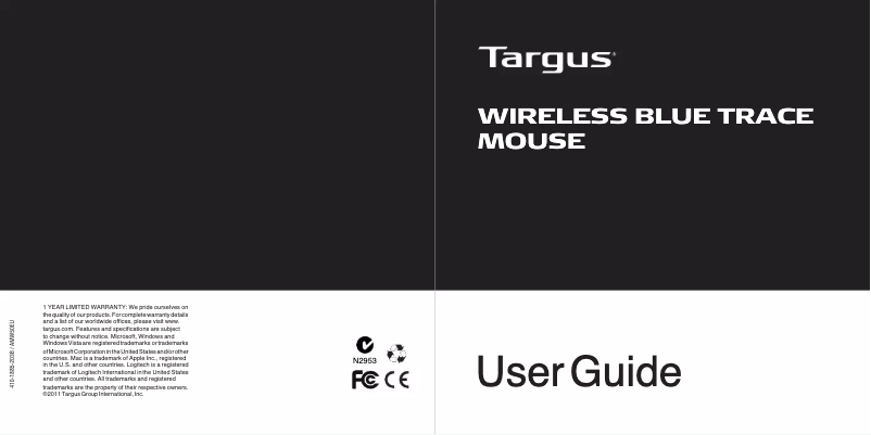 Page 1 de la notice Manuel utilisateur Targus AMW5021EU