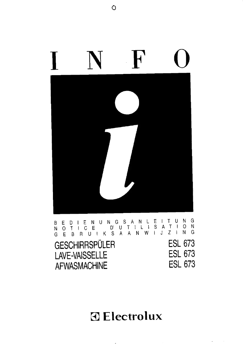 Page n°1 - Manuel utilisateur Electrolux ESL 673
