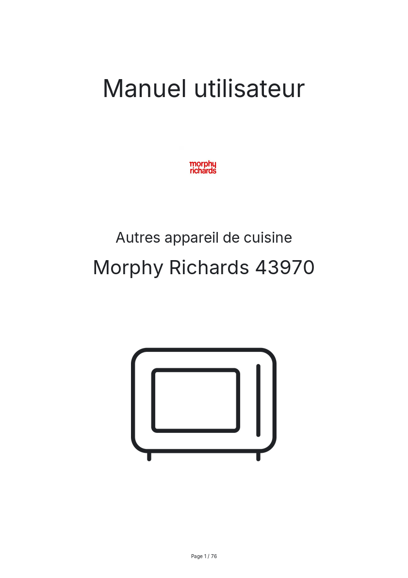 Image de la première page du manuel de l'appareil 43970