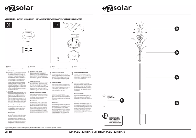 Page 1 de la notice Manuel utilisateur EZsolar GL1054EZ