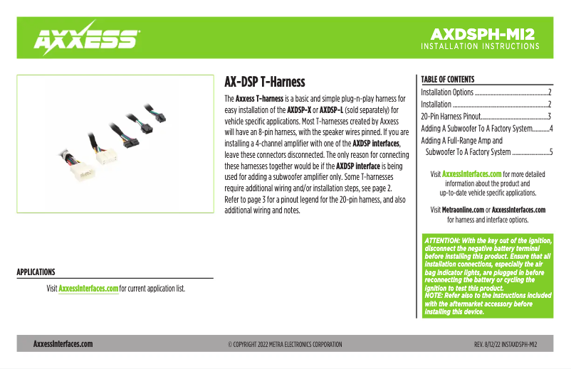 Página 1 del manual Manual de usuario AXESS AXDSPH-MI2