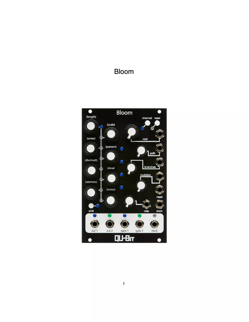 Page 1 de la notice Manuel utilisateur Qu-Bit Bloom