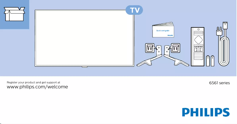 Page 1 de la notice Guide de démarrage rapide Philips 49PUS6561