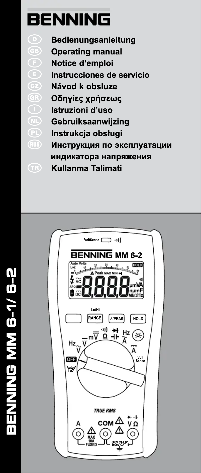 Page 1 de la notice Manuel utilisateur BENNING MM 6-2