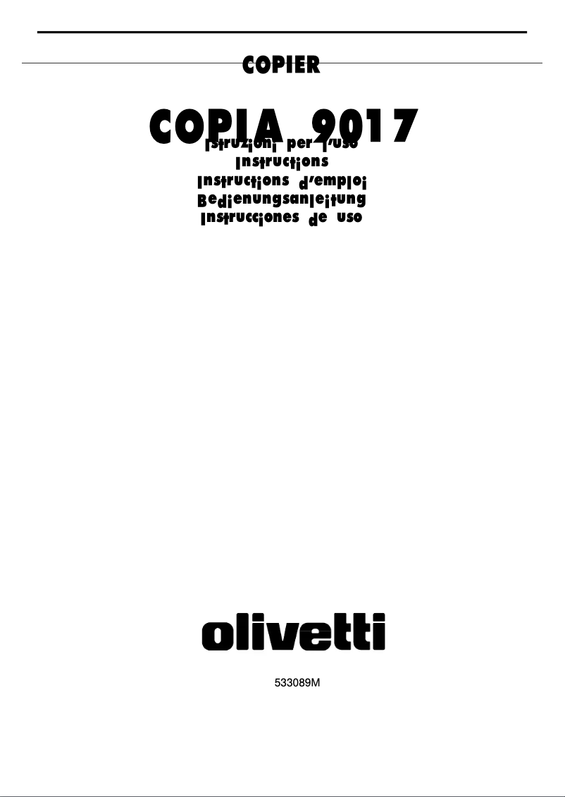 Page 1 de la notice Manuel utilisateur Olivetti copia 9017
