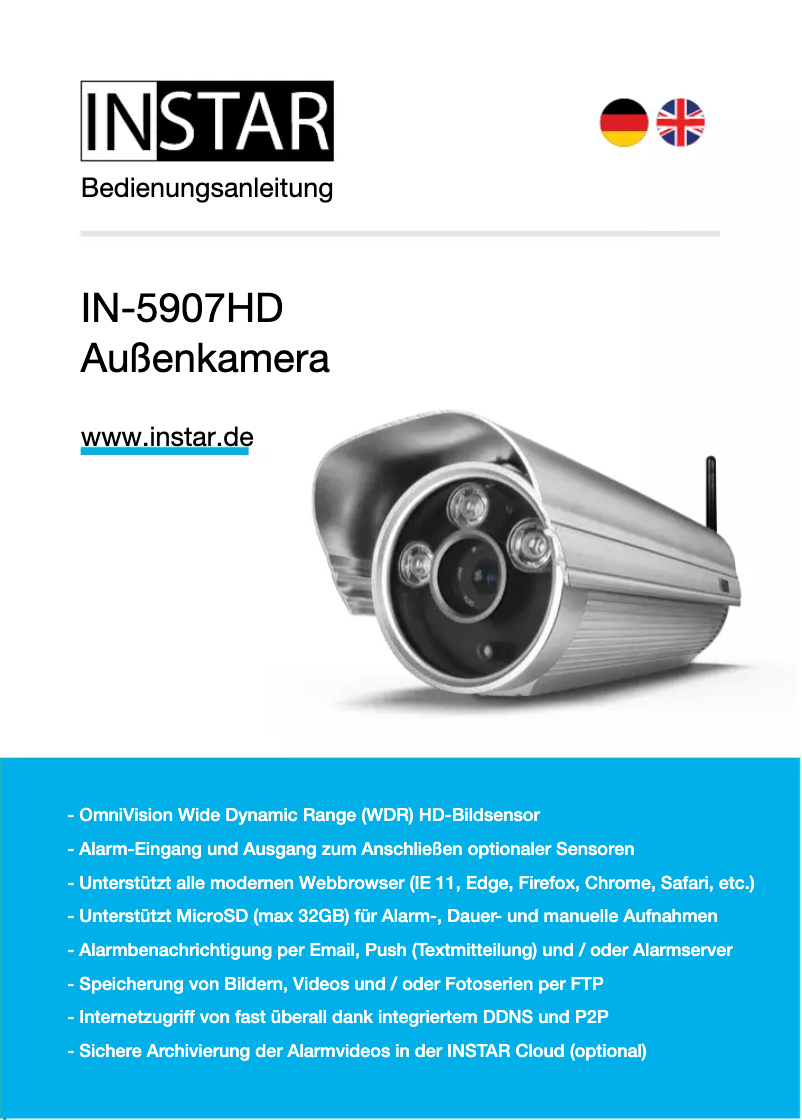 Image de la première page du manuel de l'appareil IN-5907HD