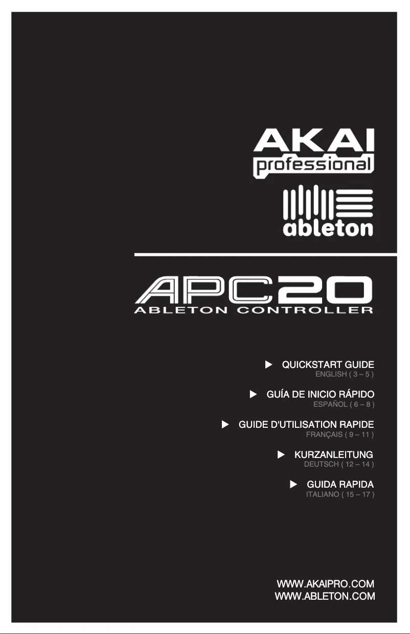 Page n°1 - Manuel utilisateur AKAI APC 20