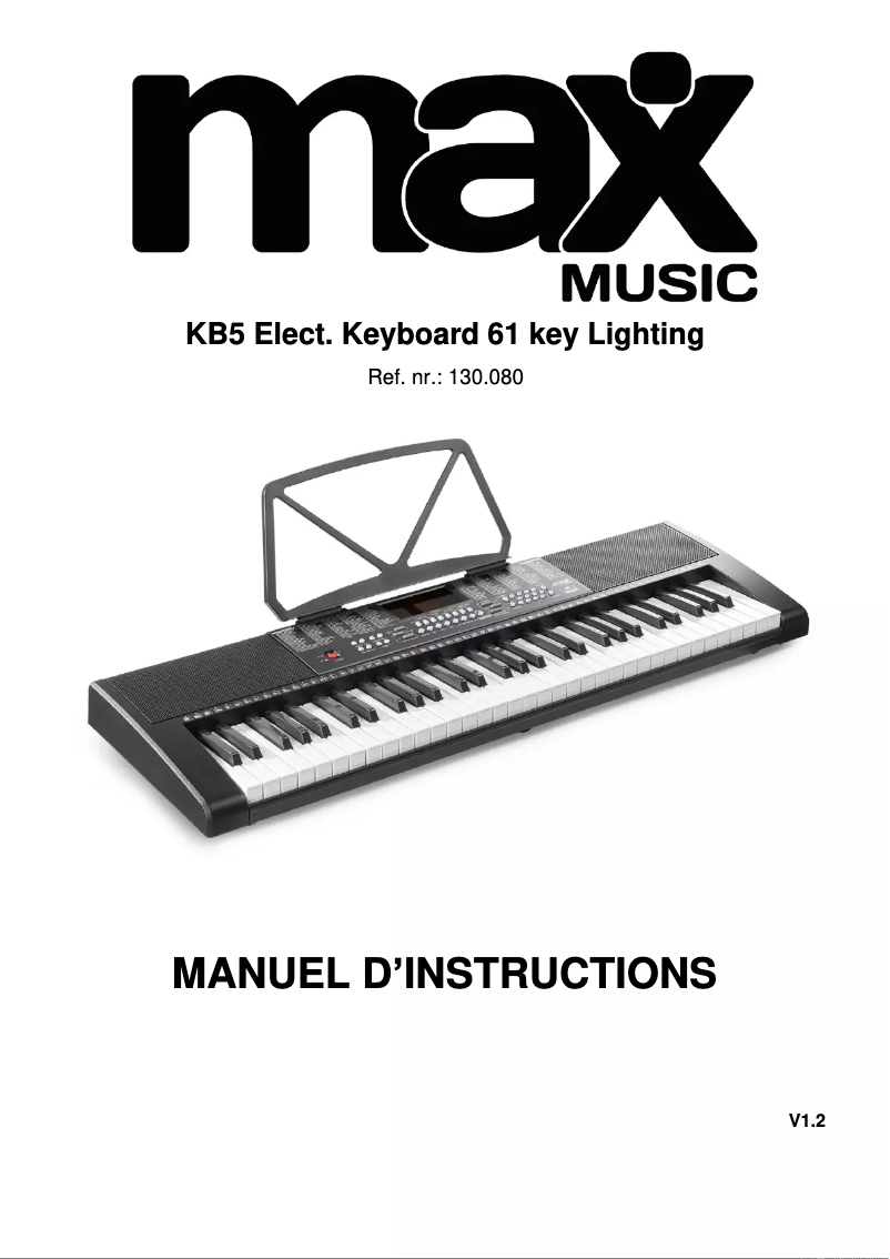 Page n°1 - Manuel utilisateur MAX KB5
