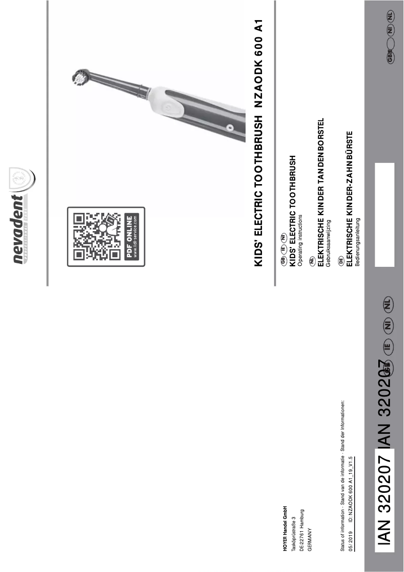 Image de la première page du manuel de l'appareil NZAODK 600 A1