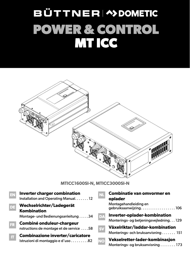 Page n°1 - Manuel utilisateur Dometic MT ICC3000SI-N