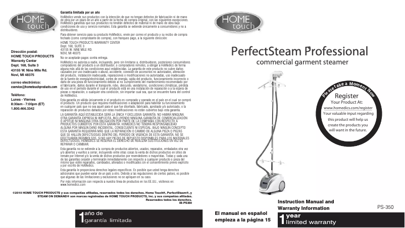 Image de la première page du manuel de l'appareil PS-350