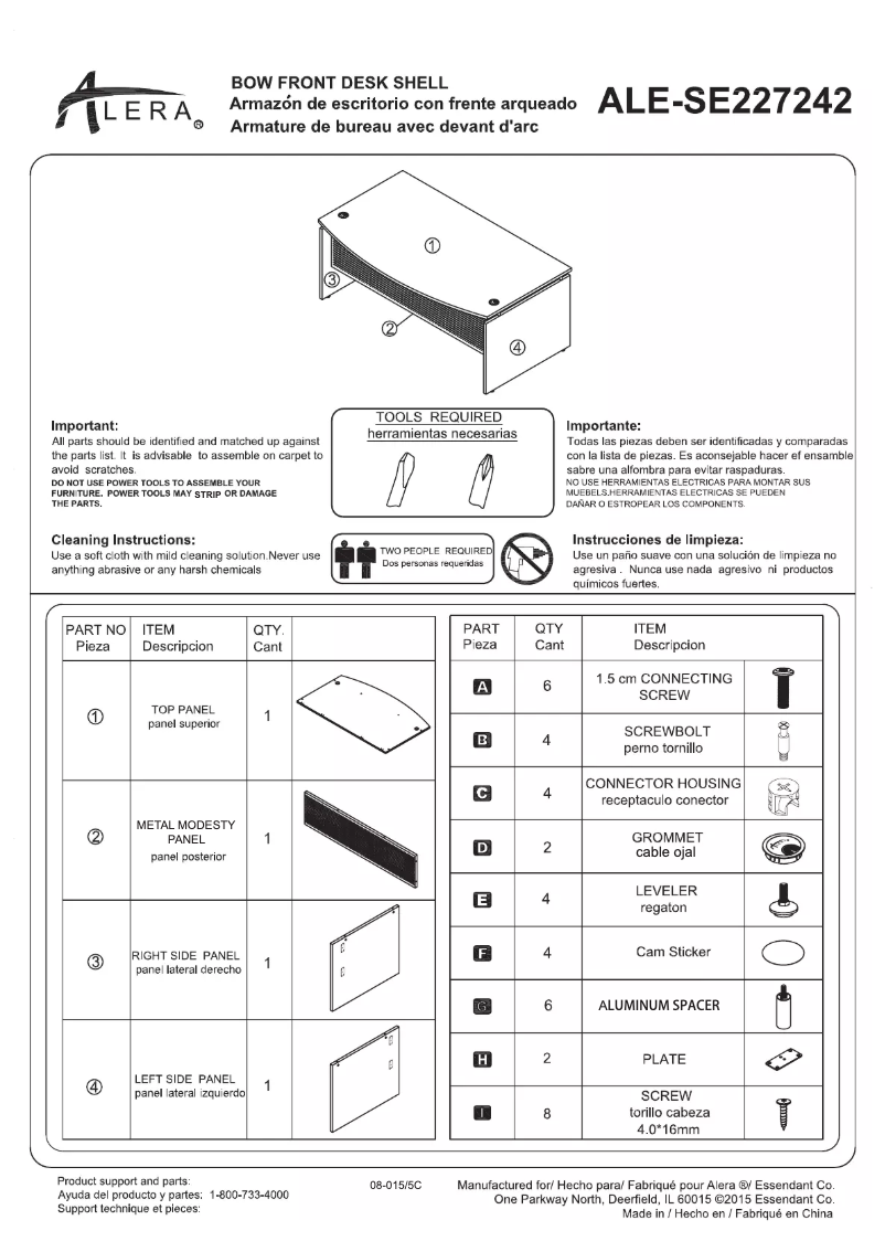 Image de la première page du manuel de l'appareil ALESE227242WA