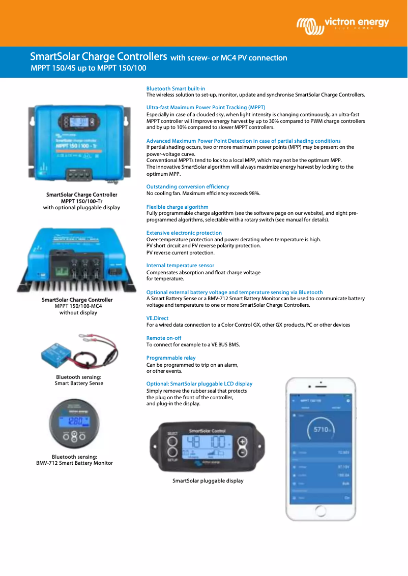 Page 1 de la notice Manuel utilisateur Victron Energy SmartSolar MPPT 150/60-Tr