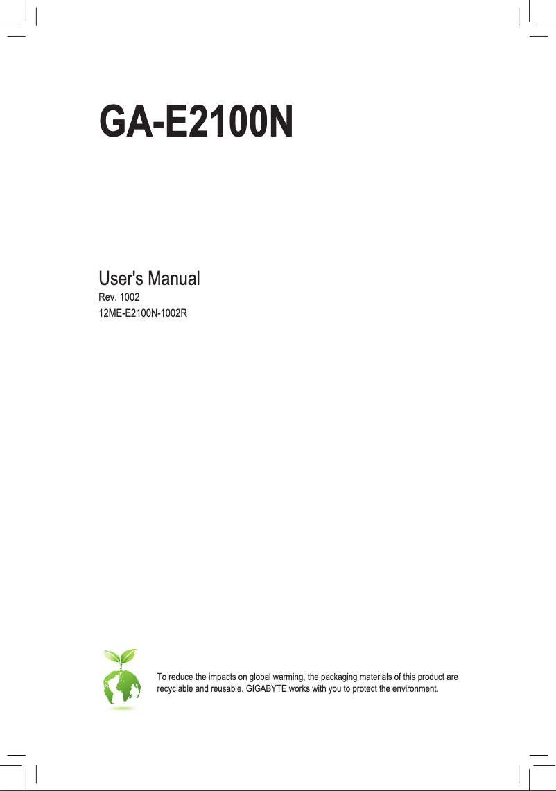 Image de la première page du manuel de l'appareil GA-E2100N