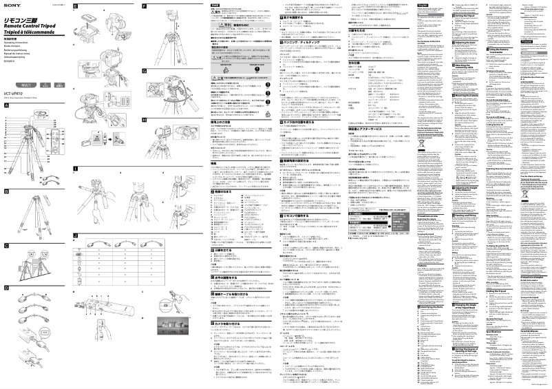 Page 1 de la notice Manuel utilisateur Sony VCT-VPR10
