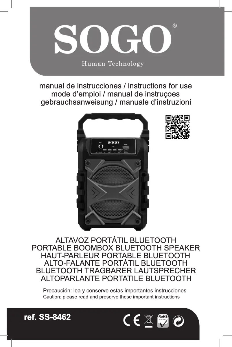 Page 1 de la notice Manuel utilisateur Sogo SS-8462