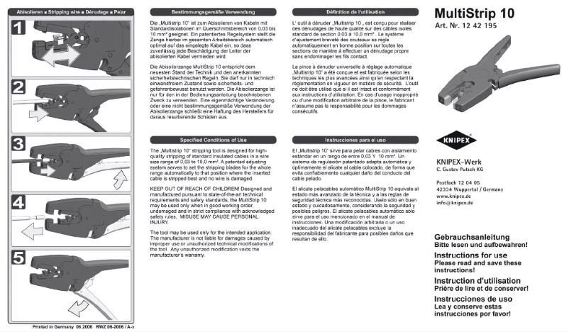 Image de la première page du manuel de l'appareil MultiStrip 10