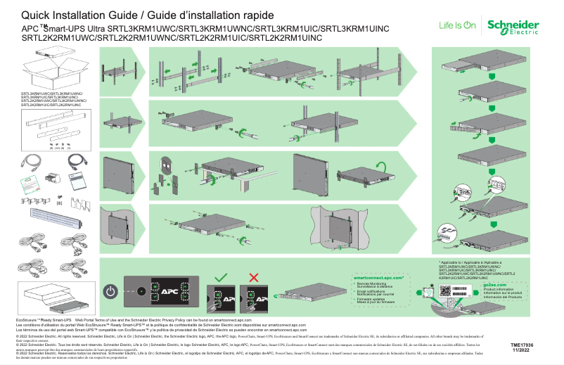 Page n°1 - Guide de démarrage rapide APC SRTL3KRM1UWC