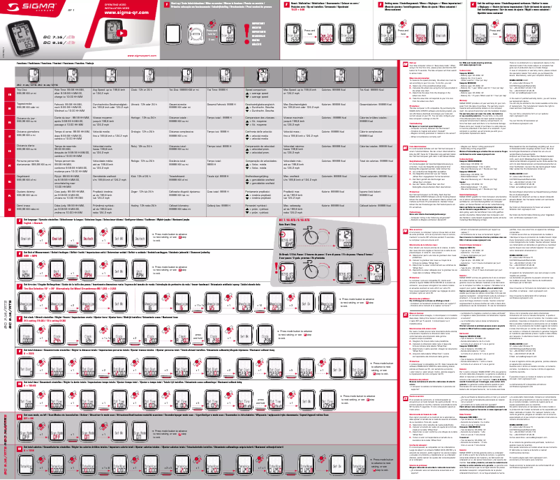 Page n°1 - Manuel utilisateur Sigma BC 9.16 ATS