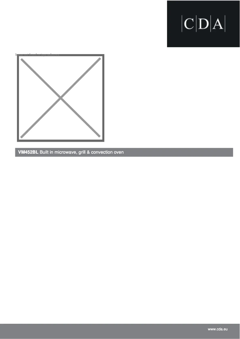 Page 1 de la notice Fiche technique CDA VM452