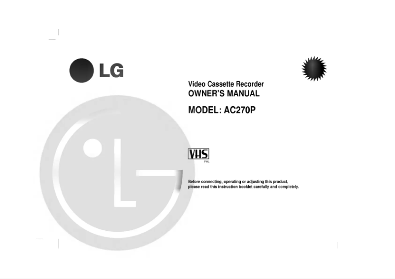 Page n°1 - Manuel utilisateur LG AC270P