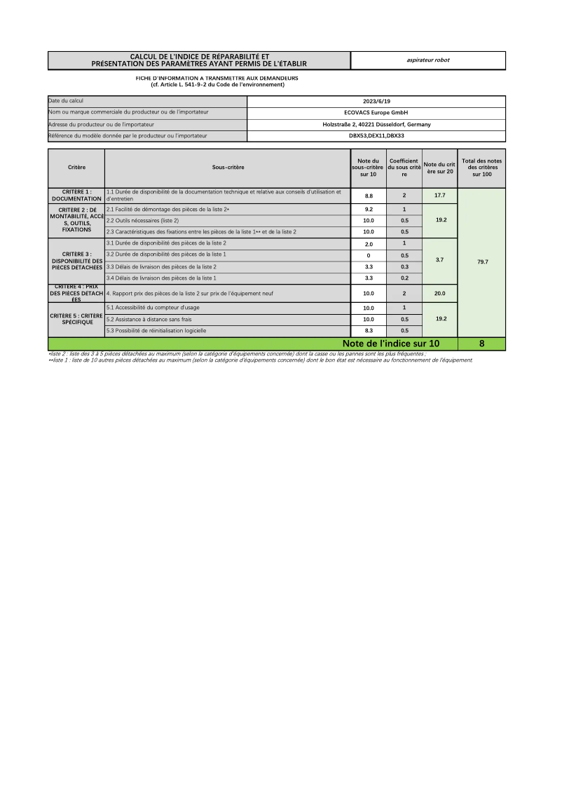 Image de la première page du manuel de l'appareil DEEBOT X1e Omni