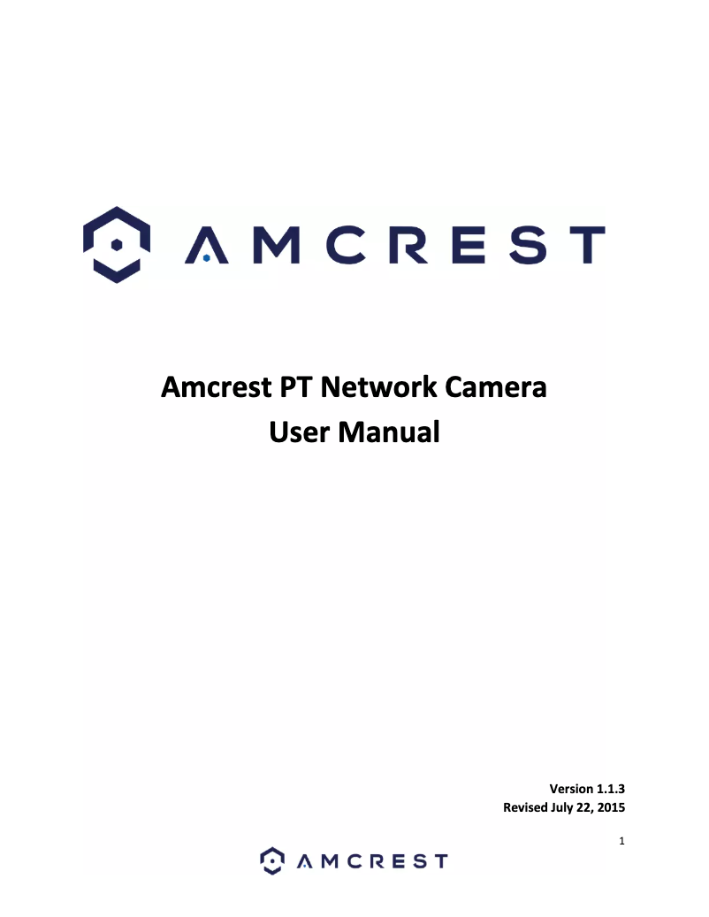 Page 1 de la notice Manuel utilisateur Amcrest IP2M-842EW