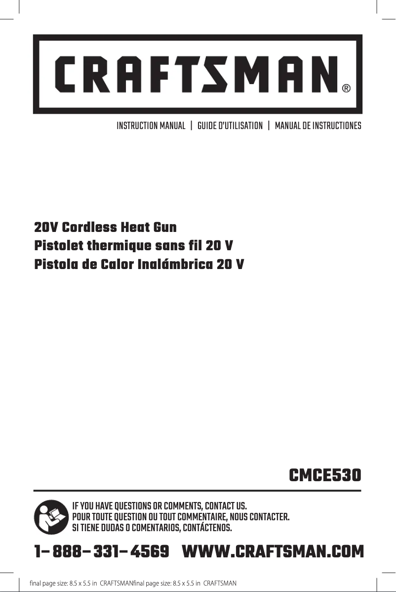 Page 1 de la notice Manuel utilisateur Craftsman CMCE530B