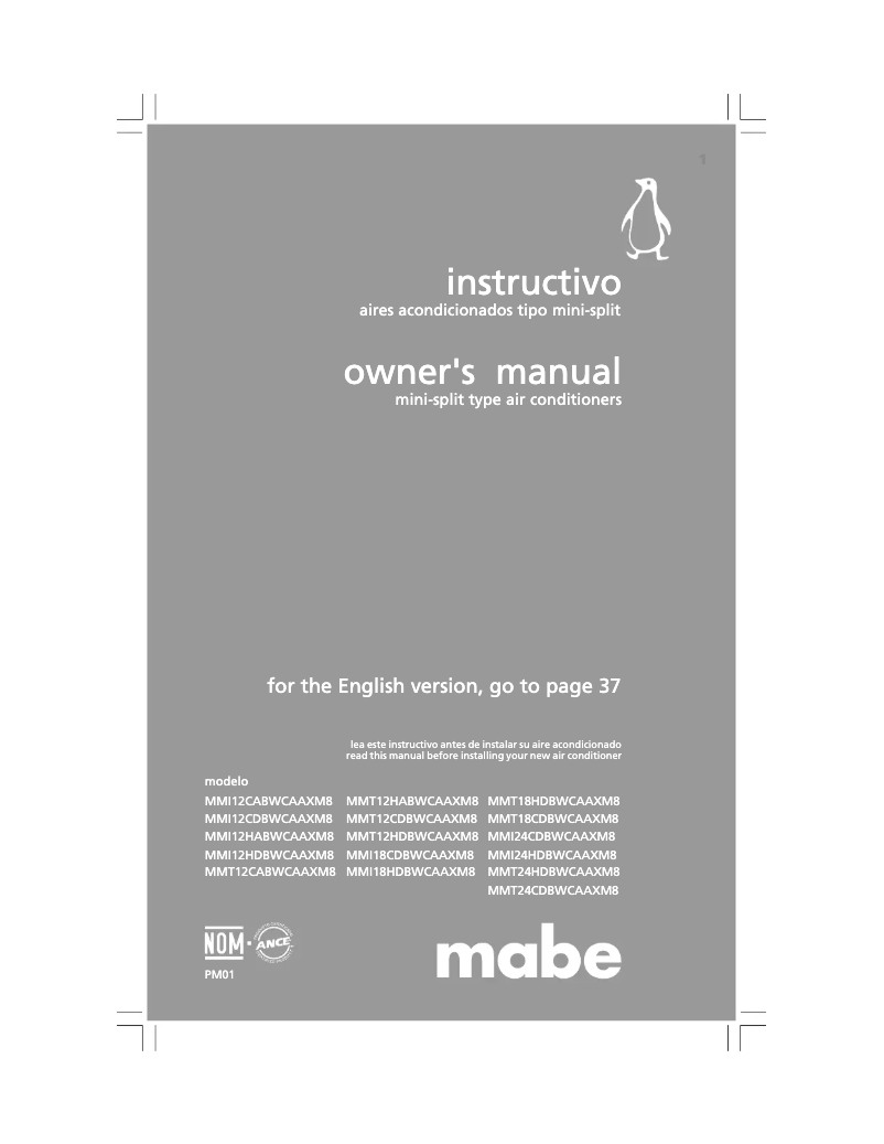 Image de la première page du manuel de l'appareil MMT12CABWCAAXM8