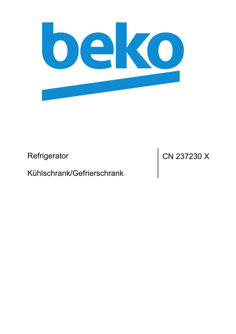 Page n°1 - Manuel utilisateur Beko CN 237230 X