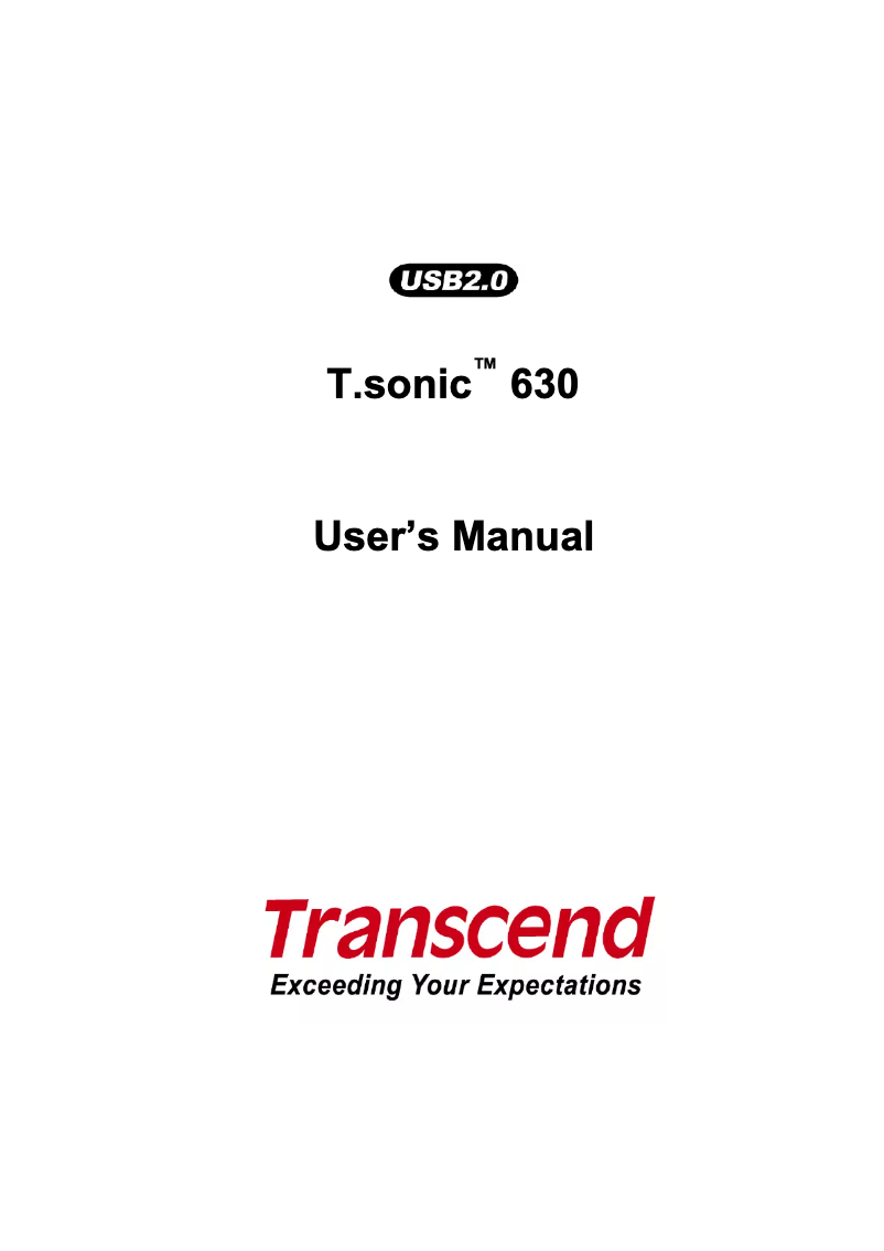 Image de la première page du manuel de l'appareil T.sonic 630
